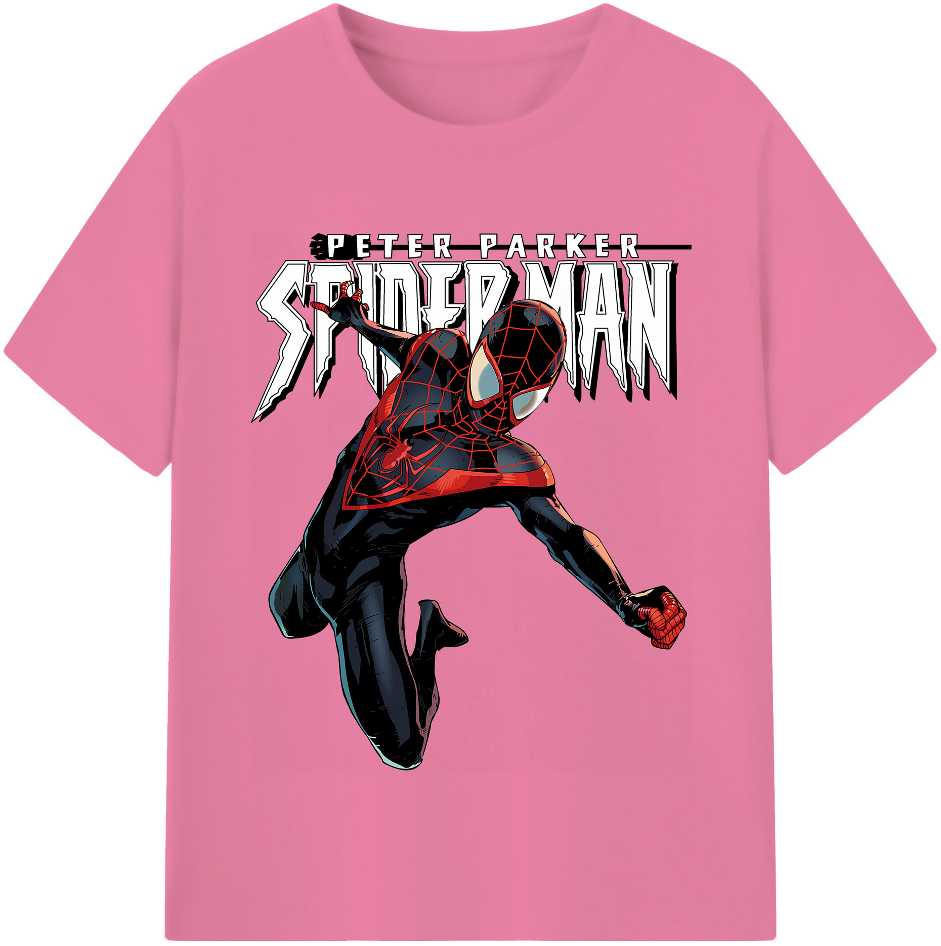 （画像用） Spider Man スパイダーマン 綿100％半袖Tシャツ（フロントプリント）